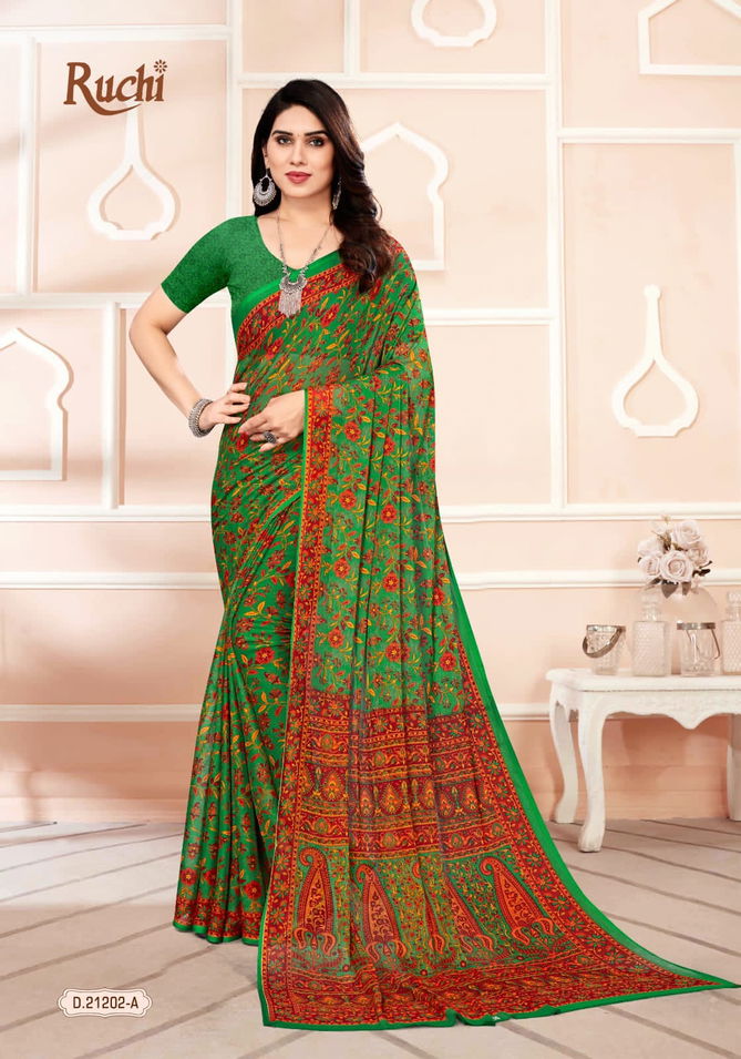 Star Chiffon 93rd Edition.Ruchi Regular Wear Wholesale Printed Sarees